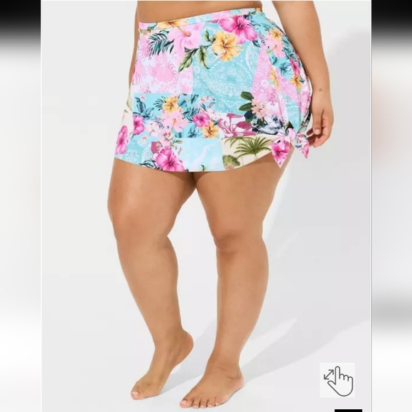 Torrid Swim 2X Floral High Rise Skort Bottom Skirt Vacation Beach Resort - Picture 1 of 10